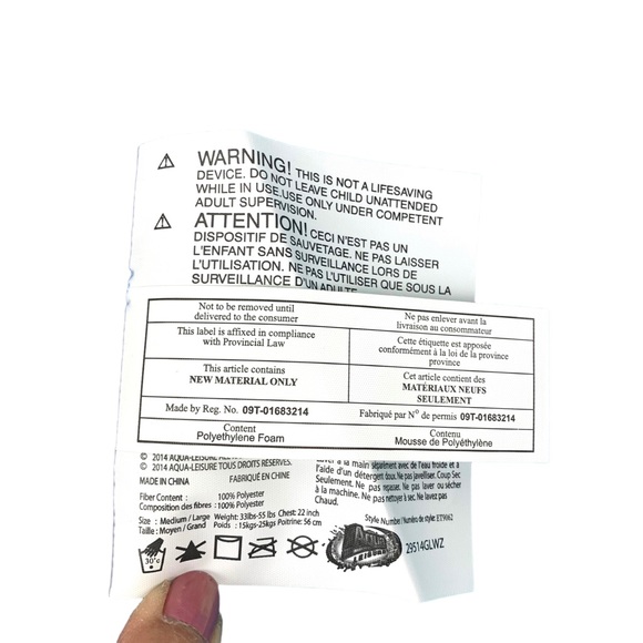 Swim Training Vest Life Jacket SwimSchool Blue Size 33-55 Lbs 22 “ NWT - Picture 11 of 12